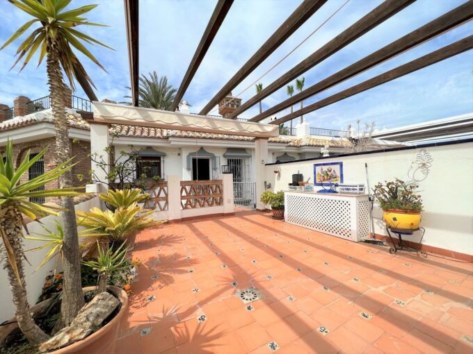 Townhouse In Mijas Golf, large sunny terrace with open views